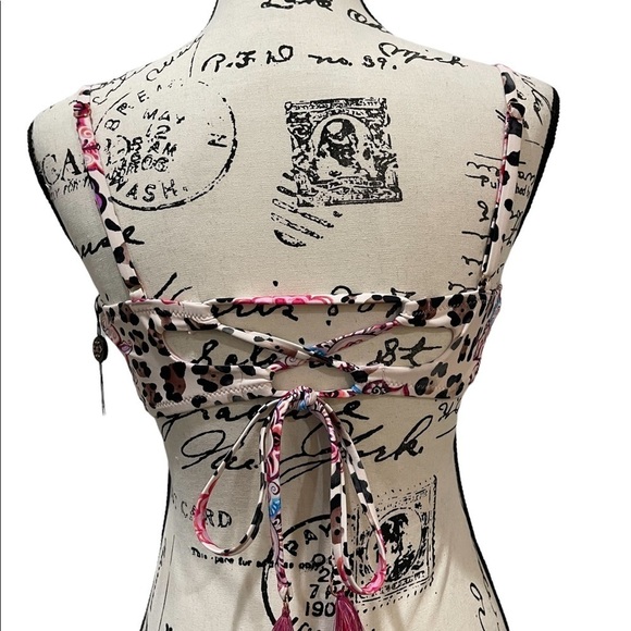 Nanette Lepore Paisley Leopard Bikini Set | NWT |Size 10 |Tassel Tie Two Piece - Picture 3 of 11